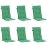 vidaXL Highback Chair Cushion Set of 6 Green 100% polyester