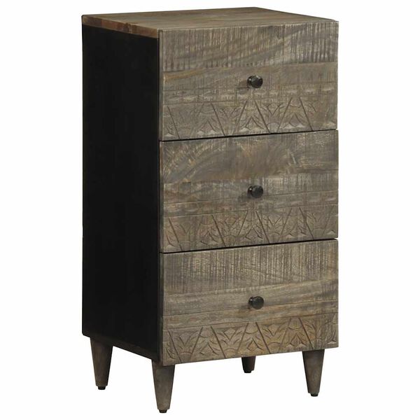 vidaXL Sideboard Black Solid Mango Wood Medium Sideboard Rectangular