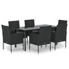 vidaXL Patio Dining Set Black, Dark Gray
