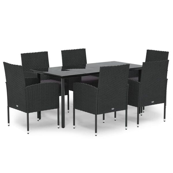 vidaXL Patio Dining Set Black, Dark Gray
