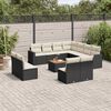 vidaXL Garden Sofa Set Black PE Rattan Large Modular Garden Sofa Set