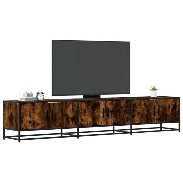 vidaXL TV Cabinet Smoked Oak Engineered wood, metal 82.7 in long