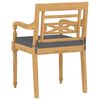vidaXL Patio Garden Chair Set of 4 Gray Teak Wood Standard Durable