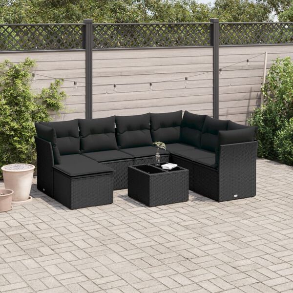 vidaXL Garden Sofa Set Black