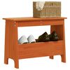 vidaXL Hall Bench Wax Brown Solid Pine Wood 23.6 x 11.0 x 17.7 in