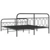 vidaXL Bed Frame Black Steel Full Modern Bed Frame Rectangular