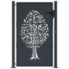 vidaXL Garden Gate Anthracite 39.4x59.1" Steel Tree Design