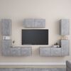 vidaXL 7 Piece TV Stand Set Concrete Gray Engineered Wood