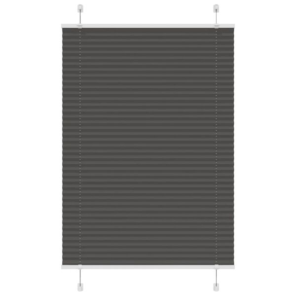 vidaXL Pleated Blind Black 100% Polyester 37.4x59.1 in