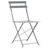 vidaXL Bistro Set Steel Grey Powder-coated steel Space-saving Foldable
