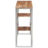 vidaXL Console Table Silver, Natural Wood Stainless steel, Solid Acacia wood