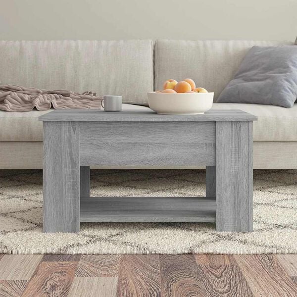 vidaXL Coffee Table Grey Sonoma Engineered Wood Medium Storage