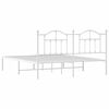 vidaXL Bed Frame White Powder-Coated Steel Double Bed Frame