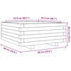 vidaXL Garden Planter White Solid Pine Wood 24 in Decorative Inlays