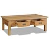 vidaXL Coffee Table Natural wood Solid teak Medium Storage