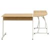 vidaXL Corner Desk Oak Engineered wood with PVC cover and metal Large