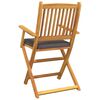 vidaXL Folding Chair 4 pcs Gray 49 x 57.5 x 92cm Solid Acacia wood