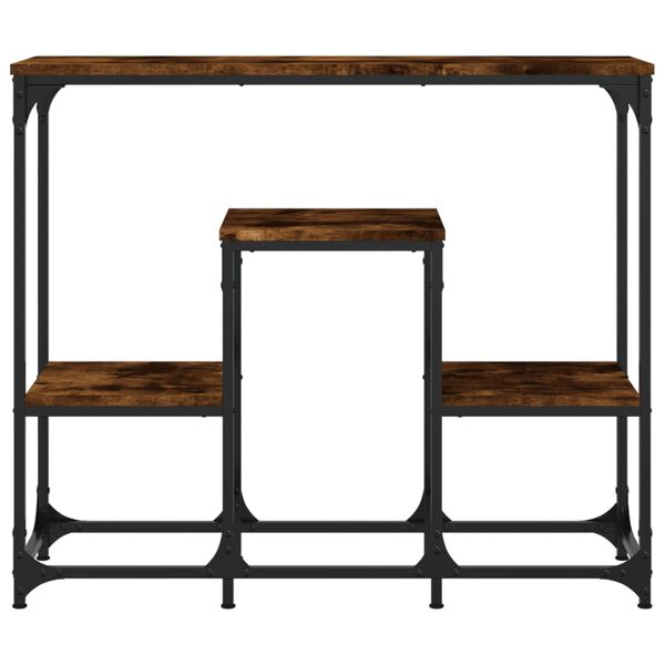 vidaXL Console Table Smoked Oak Engineered Wood Narrow Industrial