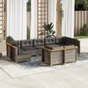 vidaXL Garden Sofa Set Grey PE rattan Large Modular Garden Sofa Set
