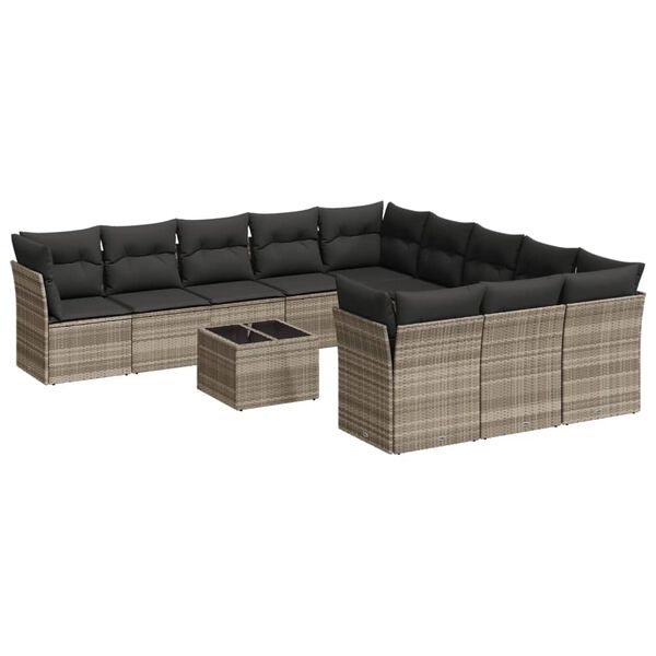 vidaXL Garden Sofa Set Light Grey, Dark Grey