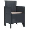 vidaXL Garden Chair 4 pcs Anthracite 20.87 x 19.29 x 33.46 in