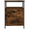 vidaXL Bedside Cabinet Smoked oak Engineered wood, Iron Standard