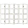vidaXL Room Divider 6 Panels White Solid Wood Paulownia