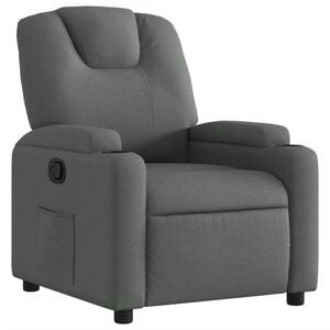 vidaXL Recliner Chair Dark Grey 100% Polyester, Metal, Plywood Single