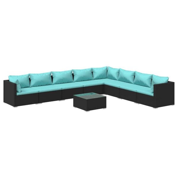 vidaXL Garden Lounge Set Black