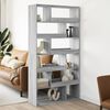 vidaXL Room Divider Grey Sonoma Engineered Wood Storage Room Divider