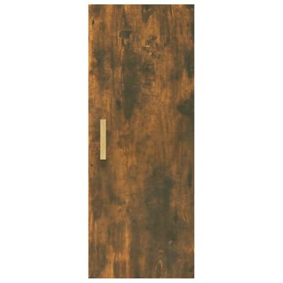 vidaXL Wall Cabinet Smoked Oak 13.6"x13.4"x35.4" Engineered Wood