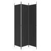 vidaXL 3-Panel Room Divider Black 59.1"x86.6" Fabric
