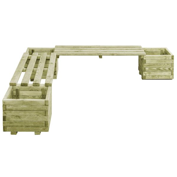 vidaXL Planter Bench Green Pinewood Large Durable Garden Planter Bench