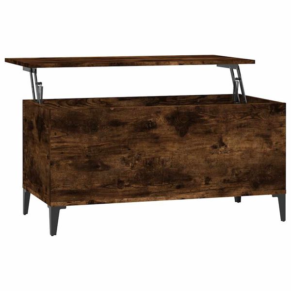 vidaXL Coffee Table Smoked Oak Engineered wood, Metal Medium