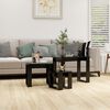 vidaXL Nesting Table Set of 3 Black Engineered wood Compact Stackable