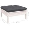 vidaXL Garden Lounge Set White for wood, Anthracite for cushions
