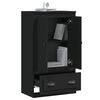 vidaXL Highboard Black Engineered Wood Medium Highboard Rectangular