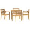 vidaXL Garden Dining Set Natural Wood Solid Teak Wood 5-Piece Set