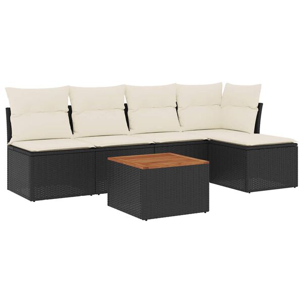 vidaXL Garden Sofa Set Black
