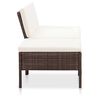 vidaXL Garden Lounge Set Brown PE rattan Compact Modular