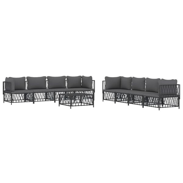 vidaXL Garden Lounge Set Anthracite Woven fabric Large Modular