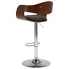vidaXL Bar Chair Grey and Brown Fabric, Bent Wood, Chromed Metal