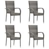 vidaXL Dining Set Grey Solid Acacia wood, PE Rattan, Powder-Coated Steel