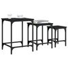 vidaXL Nesting Coffee Table Set of 3 Black Engineered wood, metal