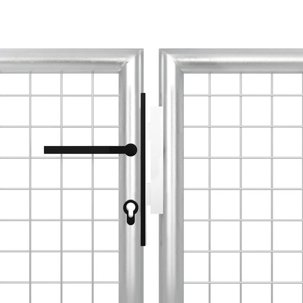 vidaXL Garden Gate Steel 196.9x59.1" Silver