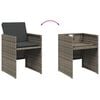 vidaXL Patio Dining Set Set of 10 Grey PE Rattan Large Foldable