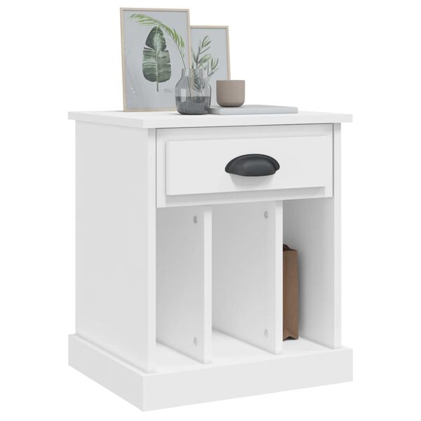 vidaXL Bedside Cabinet Set of 2 White Engineered wood Bedside Cabinet
