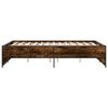 vidaXL Bed Frame Smoked Oak Engineered wood, steel Small Double Durable