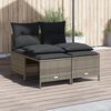 vidaXL Garden Sofa Set Grey Poly rattan Medium Removable Covers
