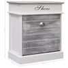 vidaXL Shoe Cabinet Gray Paulownia Wood 19.7x11.0x22.8 in Tiltable